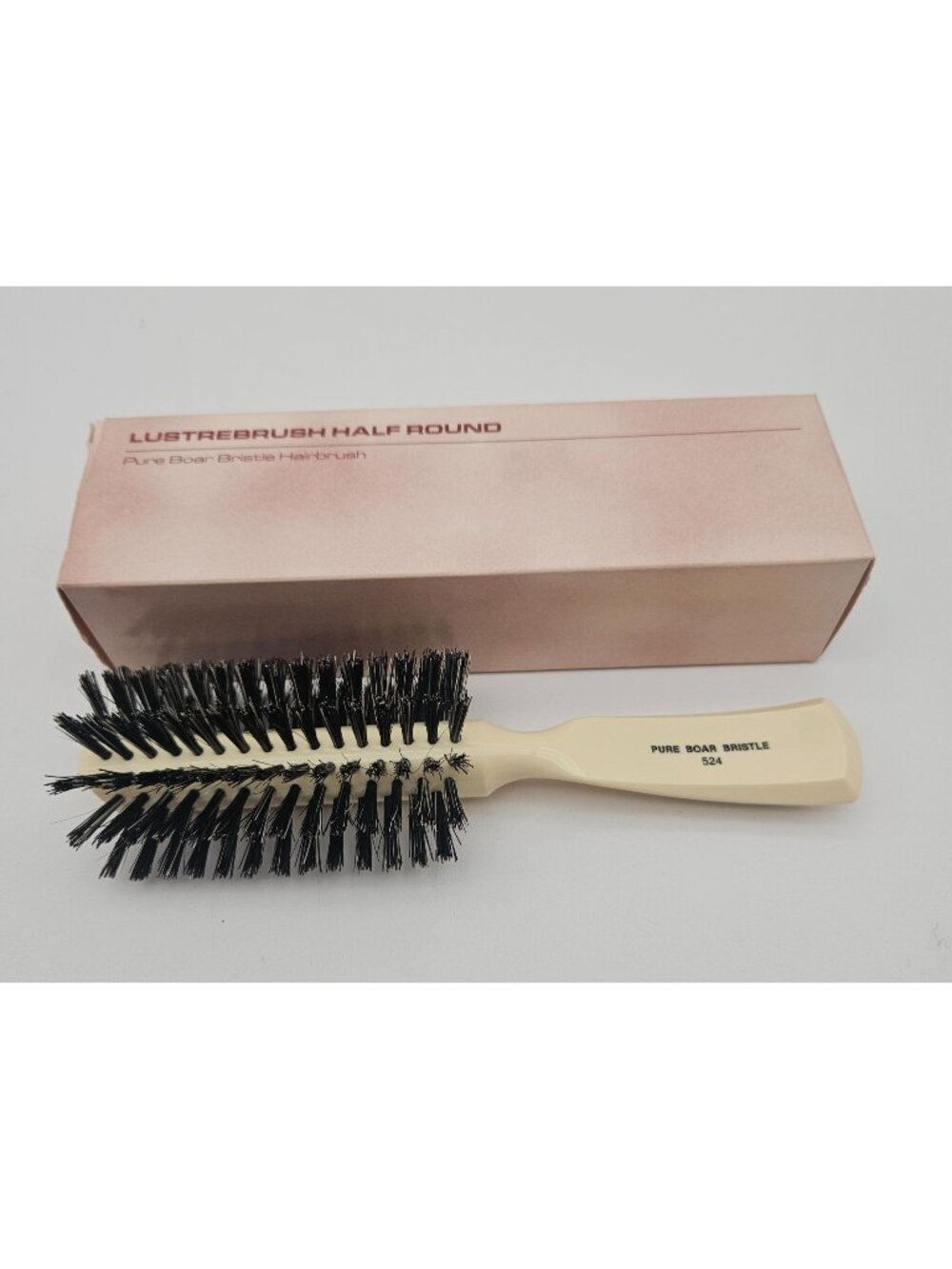 Vintage Fuller Lustrebrush Hairbrush #534 Boar Bristle Half Round NOS
